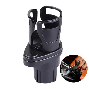 360° Rotating Dual Car Cup Holder & Phone Mount - InspiredGrabs.com